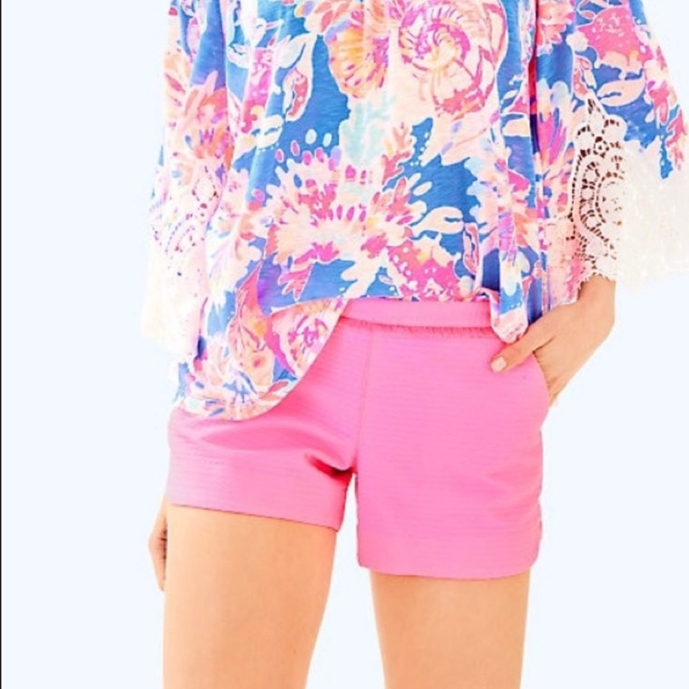 Lilly Pulitzer Adie Short Pink Sunset Fringe NWT